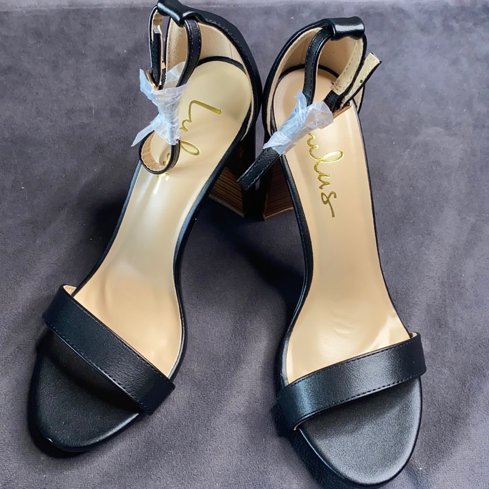 Black ankle strap heels